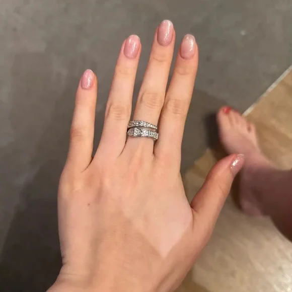 Serpenti Silver Crystal Adjustable Ring - Picture 9 of 12